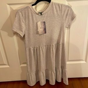 Womens Ribbed Grey Dress